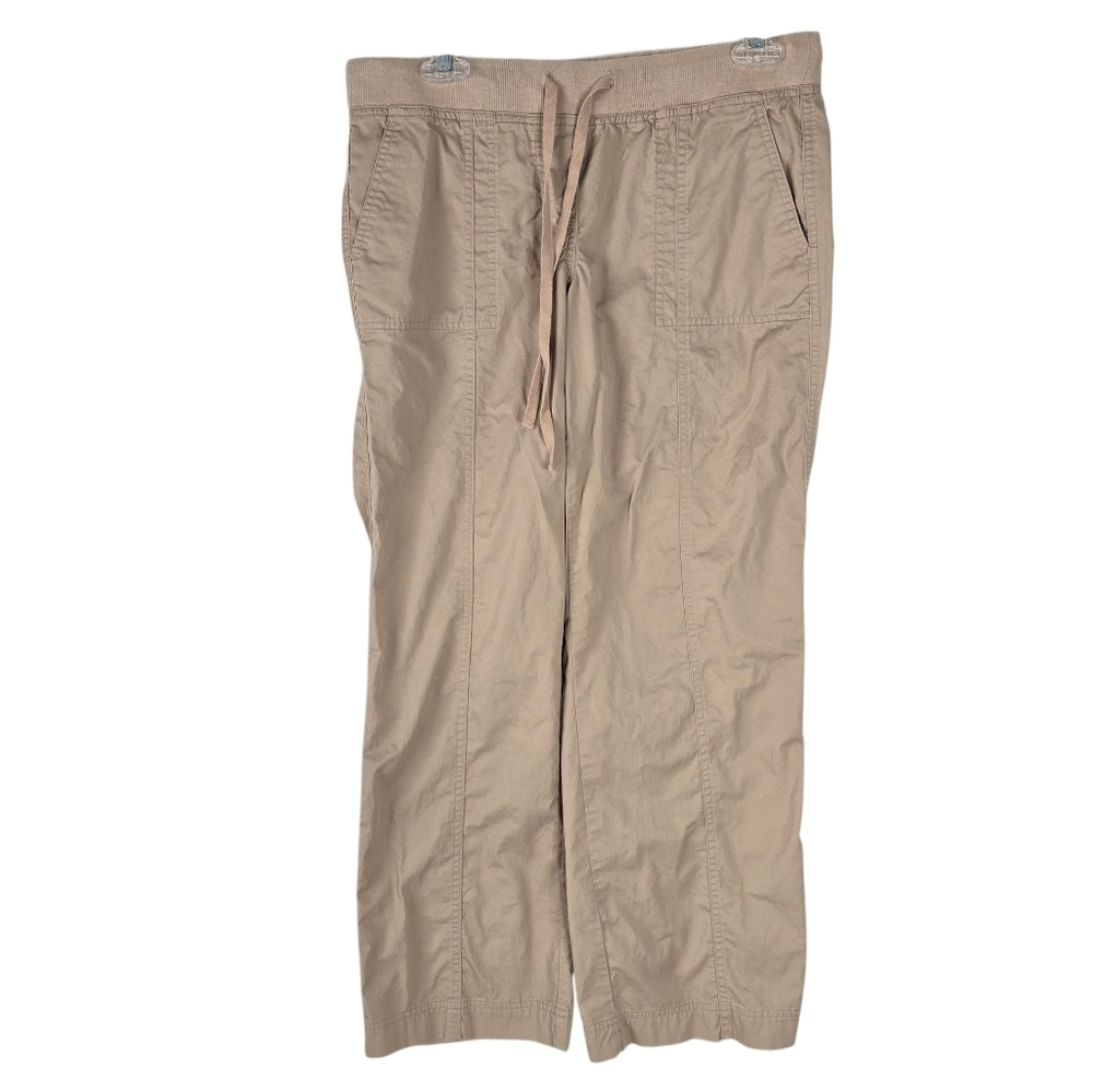 Talbots Signature Tan Seamed Ankle Pants Drawstring Front Size 6P Casual